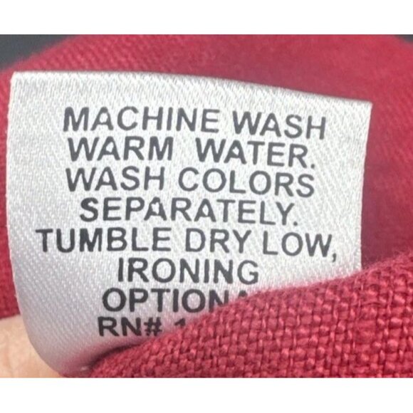 FLAX Women’s Red Linen Lagenlook Elastic Waist High Rise Pull On Pants Sz L - Picture 7 of 11